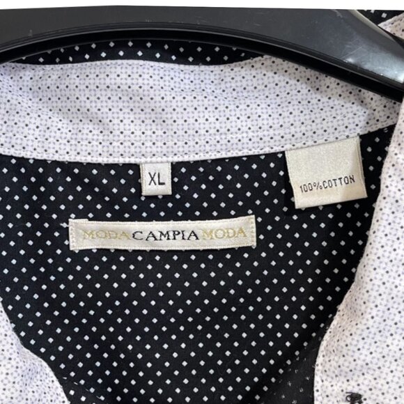 Men Black | White Polka Dot Shirt XL - Picture 2 of 5